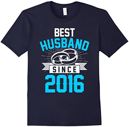Mens Best Husband Since 1 Year Anniversary Gift For Him Shirt Large Navy