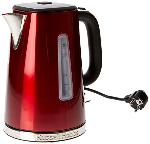 Russell Hobbs Wasserkocher Luna, 1,7 l, 2400 Watt, Edelstahl Rot, 23210-70