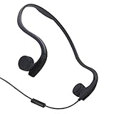 Bone Conduction Headphones Effie Wired headphones with Microphone Stereo Open-Ear Sport Headphone with Noise Reduction Microphone (Black)