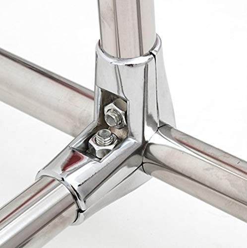 Castuvy 4Pcs Aluminum Alloy Silver 1"(25mm) Round Pipe Connector Right Angle Tee, Frame Display Stand Assembly Combination Drying Rack Connection Fastening Joint