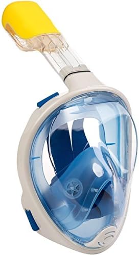 Snorkel Mask,180°Full Face Snorkeling Mask with Panoramic View - GoPro Compatible EasyBreath Diving Mask with Anti-Fog and Anti-Leak Design (blue, S/m)