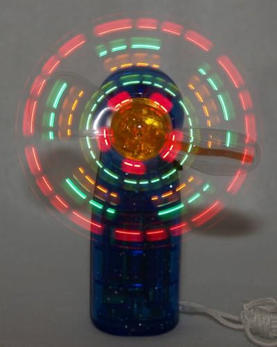 Flashing Panda LED Mini Light-Up Handheld Personal Fan w/Changing Patterns, Assorted Colors