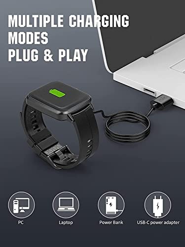 Aliwisdom Smart Watch Universal Charger Magnetic, da fit Smartwatch Accessories 2 Pin Magnetic Suction Replacement Charger for Smart Watch, Fitness Tracker, Cable Contact pin spacing Compatible 7.62mm