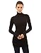 PattyBoutik Women Turtleneck Long Sleeve Sweater (Black Medium)