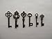 Salome Idea Skeleton Key Charm Set in Antique Bronze (48 Charms) 6 Styles - Vintage Style Key Charms (Bronze Color)