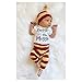 Baby Boys Girls Snuggle this Muggle Short Sleeve Bodysuit and Striped Pants Outfit with Hat (70 (0-6M), White+Yellow)