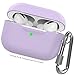 Delidigi AirPods Pro Case Cover [Front LED Visible] Compatible with Apple AirPods Pro 2019 Release(Lavender)