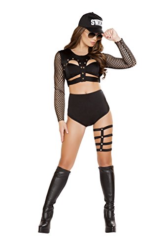 Sexy Women's 3pc SWAT Leader Cop Police Officer Costume