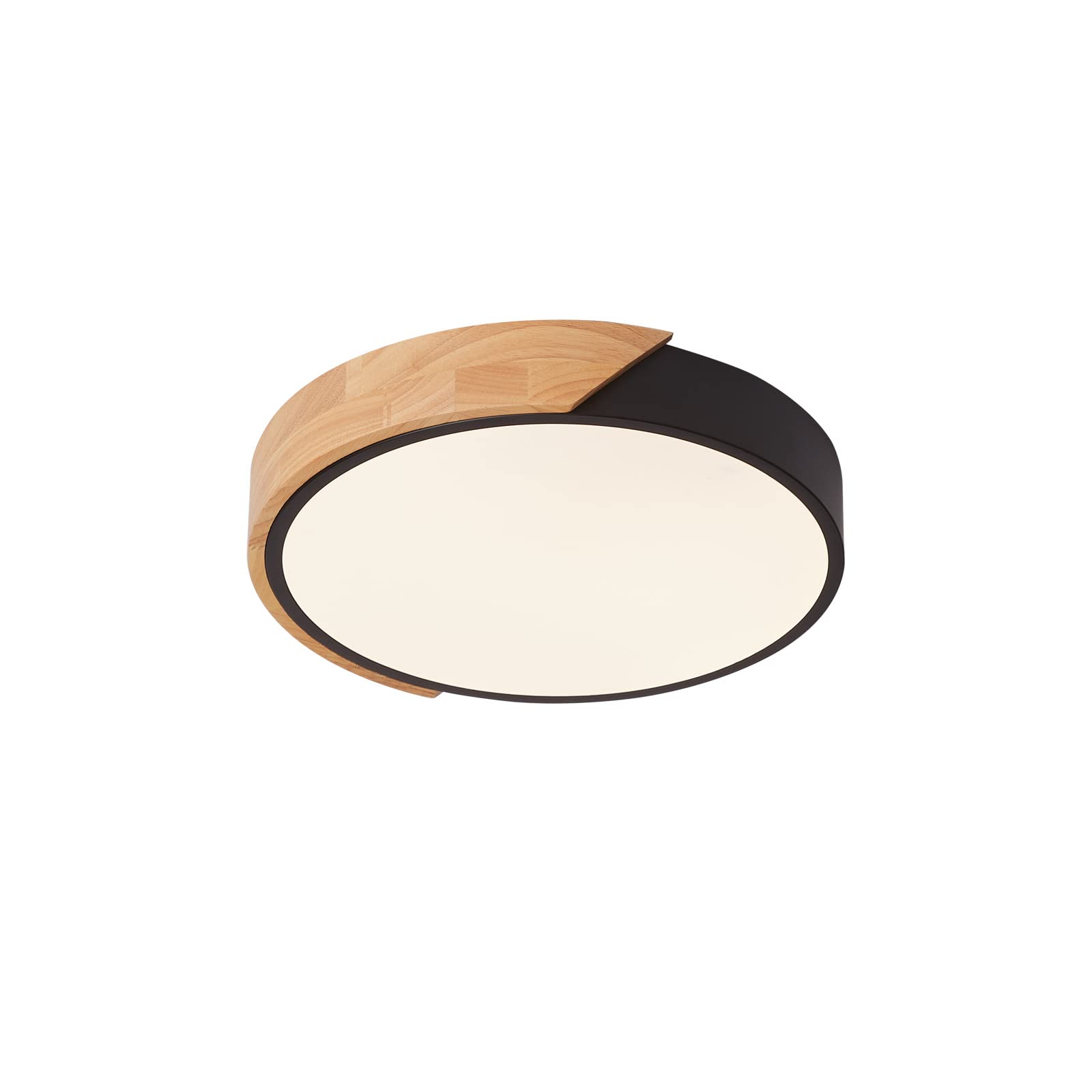 LuFun LED Ceiling Light, Modern Wood Lamp, Round Flush Mount for Bedroom, Kitchen, Living Room, Dining Room, Hallway, Office, Ø30cm*5cm, 24W, Natural Light, 4000K