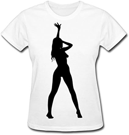TAUYOP Women's Darr Sexy Silhouette Girl 04 T-shirts White M