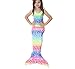QIJOVO 3PCS Girls Mermaid Tail for Swimming Bikini Swimmable Custome Swimwear (Without Monofin)