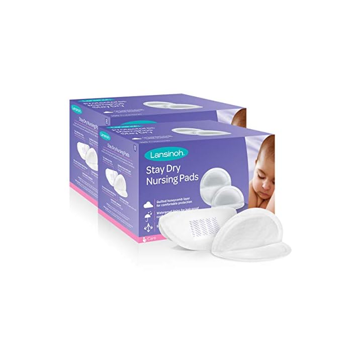 Lansinoh Stay Dry Disposable Nursing Pads, Soft and Super Absorbent Breast Pads, Breastfeeding Essentials for Moms, 200…
