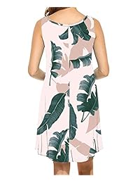 TOPONSKY Vestido camisero de verano con bolsillos, sin mangas, liso, suelto, informal para mujer