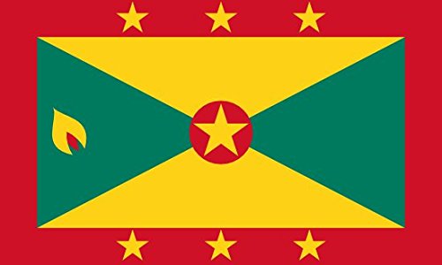 PerfectflagsGrenada Flag 5ft x 3ft Large - 100% Polyester - Metal Eyelets - Double Stitched