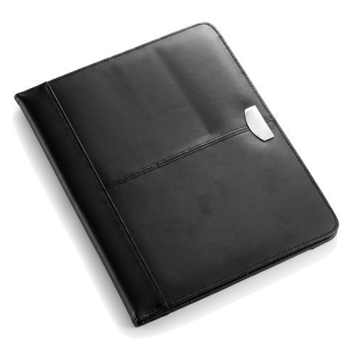 eBuyGB A4 Meetings Business Work Leather Conference Folder, Black
