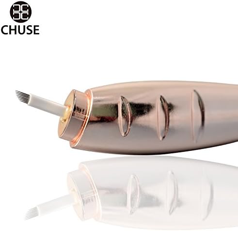 CHUSE M66 Microblading Disposable Tools – 5 Piece Pack of 7 Pin 0.25mm Microblading Pens – Thin & Sharp Microblading Supplies (Gold)