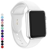 a8Miss Apple Watch Band, Silicone Replacement Iwatch Bands Series 1, Series 2,Series 3 (38mm M/L, White)