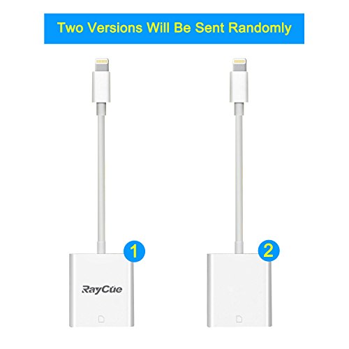 SD Card Reader, Lightning SD Card Reader, Camera Card Reader, Trail & Game Camera Card Reader Adapter Cable for iPhone/iPad Mini/Air, No App Required- IOS 9.2 or up to 10.3.2(white)