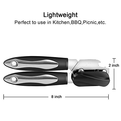 Can Opener, Manual Can Openers Smooth Edge Handheld Openers for Cans Easy Grip Stainless Steel