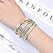Cakadier Womens Leather Wrap Bracelet, Baroque Pearl Cuff Bracelets Multilayer Bangle Handmade Wristbands Jewelry Bohemian Gift for Women, Teen Girls, Mother (Beige)