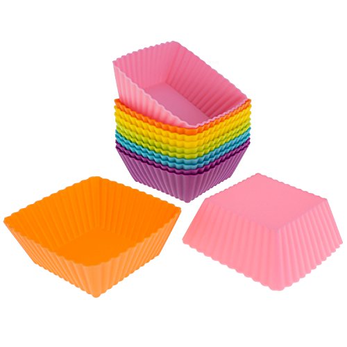 Freshware Silicone Baking Cups [12Pack] Reusable Cupcake Liners Non