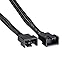eBoot Sleeved PWM Fan Cable 1 to 2 Converter, 2 Pack, Black