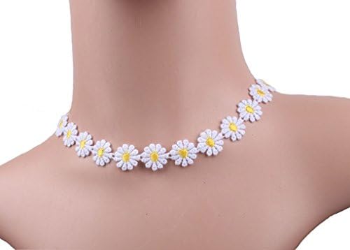 Easy Lifestyles Fashion Fresh Marguerite Necklaces Flower Choker Bib Collar Chain Necklace for Lady Women