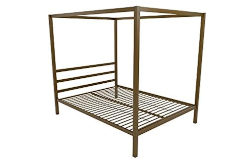 Dhp Modern Canopy Bed With Built In Headboard Queen Size Gold In Dubai Uae Whizz Beds