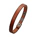 JOYMIAO Unisex Trendy Simple Leather Wristband Bracelet Bangle with Adjustable Length