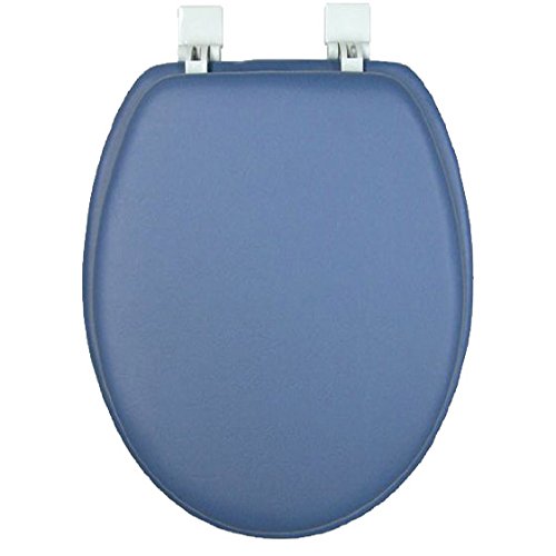 GINSEY CLASSIQUE ELONGATED CUSHION SOFT PADDED TOILET SEAT - SMOKE BLUE