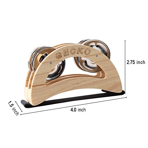 GECKO Percussion Cajon Player's Foot Tambourine with Steel Jingles - Thumbnail 3