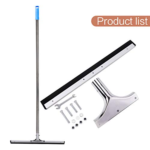 YCUTE Commercial Heavy Duty Floor Squeegee with 22" Rubber Blade- 52.9" Stainless Steel Long Handle Best for Moving Fluid Flat Concrete Tile Glass Marble and Wood Surfaces