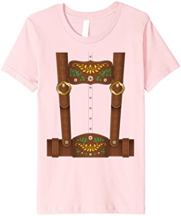 Kids Lederhosen Oktoberfest T-Shirt or Halloween Costume 10 Pink