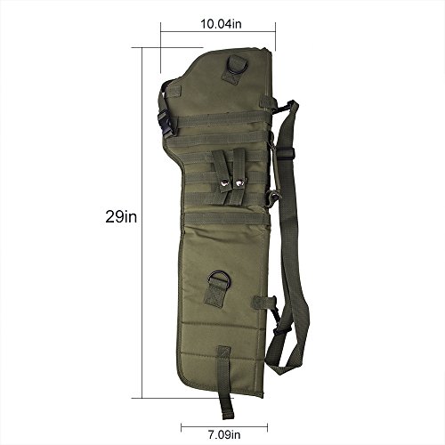 aokur Tactical Pistol Scabbard Holster Molle Rifle Sling Case Bag for Tactical Shotgun Outdoor Hunting (Army green)