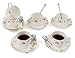 Porcelain Tea Cup and Saucer Set Coffee Cup with Saucer and Spoon 18 pc, Set of 6 (Rose)