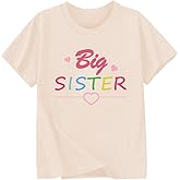 Goengmo Biggest/Bigger/Big Sister Shirt for Toddler Girls Cotton Short Sleeve Tshirts Announcement Outfits 2-10 Years