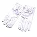 Lusiyu Girl Short Solid Child Size Wrist Length Formal Glove with Pearl Bow Embroidered flowers (White)