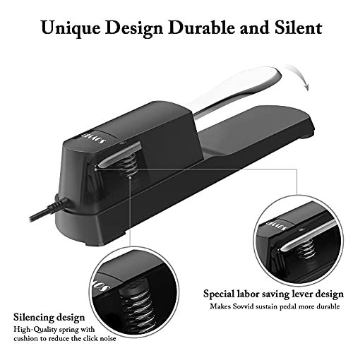 Sustain Pedal for Keyboard Sovvid Piano Pedal Keyboard Pedal with