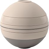 Villeroy &amp; Boch Iconic La Boule 7 Piece Dinnerware Set, Beige | Premium Porcelain, Made In Germany, Stores As A Sphere Between Meals, Setting For Two, Dishwasher And Microwave Safe
