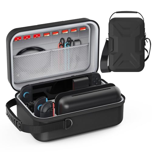 HEIYING Switch 2 Tragetasche für Nintendo Switch 2 Modell (2025), Tragbare Hartschalen Reisetasche mit vollem Schutz, entworfen, um verschiedene Switch 2 Zubehör für bequeme Reisen und Ausflüge zu spe thumbnail 1