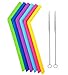 ABC123 Drinkware Reusable Silicone Drinking Straws with Cleaning Brushes for RTIC and Yeti Tumbler, 8 Pieces