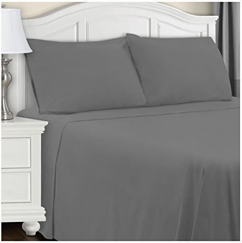 SUPERIOR Extra Soft All Season 100% Brushed Cotton Flannel Solid Bedding Pillowcase Set - Grey, Standard Size