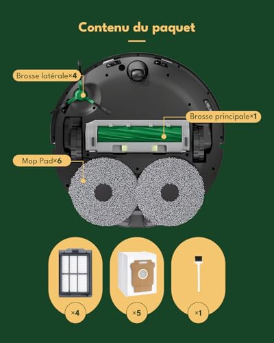 iRobacc 21 Accessory Kits for iRobot Roomba Plus 405/505 Robot Vacuum Cleaner Combo: 1 Main Brush, 4 Side Brushes, 4 HEPA Filters, 5 Vacuum Cleaner Bags, 6 Wipes, 1 Brushes