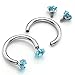 JOVIVI 2pc 16g Surgical Steel Clear Cubic Zircon Nose Daith Lip Eyebrow Nipple Ear Cartilage Helix 5/16