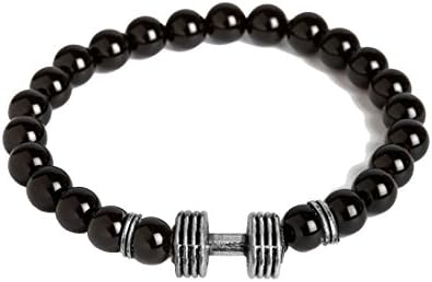 Beads Bracelet Barbell/Dumbbell Charm by RICH AND FAMOUS