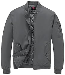 BGOWATU Men's Jacket Windproof Quilted Bomber