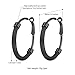 Black Hoop Earrings 40mm Circle Round Stainless Steel Minimalist Hoops Hypoallergenic for Women Sensitive Ears