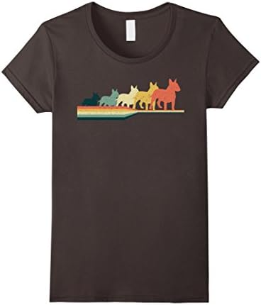 Womens Bull Terrier T-shirt, Vintage Retro Style T-shirt Medium Asphalt
