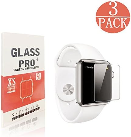 [3 - Pack] Apple Watch 38mm Screen Protector, Wtbone [Only Cover Flat Area] [9H Hardness] [Anti-Scratch] [Anti-Shatter] [Anti-Fingerprint] Tempered Glass Screen Protector for Apple Watch 38mm