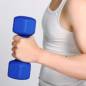 XJ Vinyl Dumbbell Anti-Rolling Hexagonal Dumbbell, Neoprene Coated Dumbbell, Non-Slip, Free Weight Muscular Bodybuilder, Strength Training, Weight Loss, Yoga Exercise Fitness Exercise Dumbbell